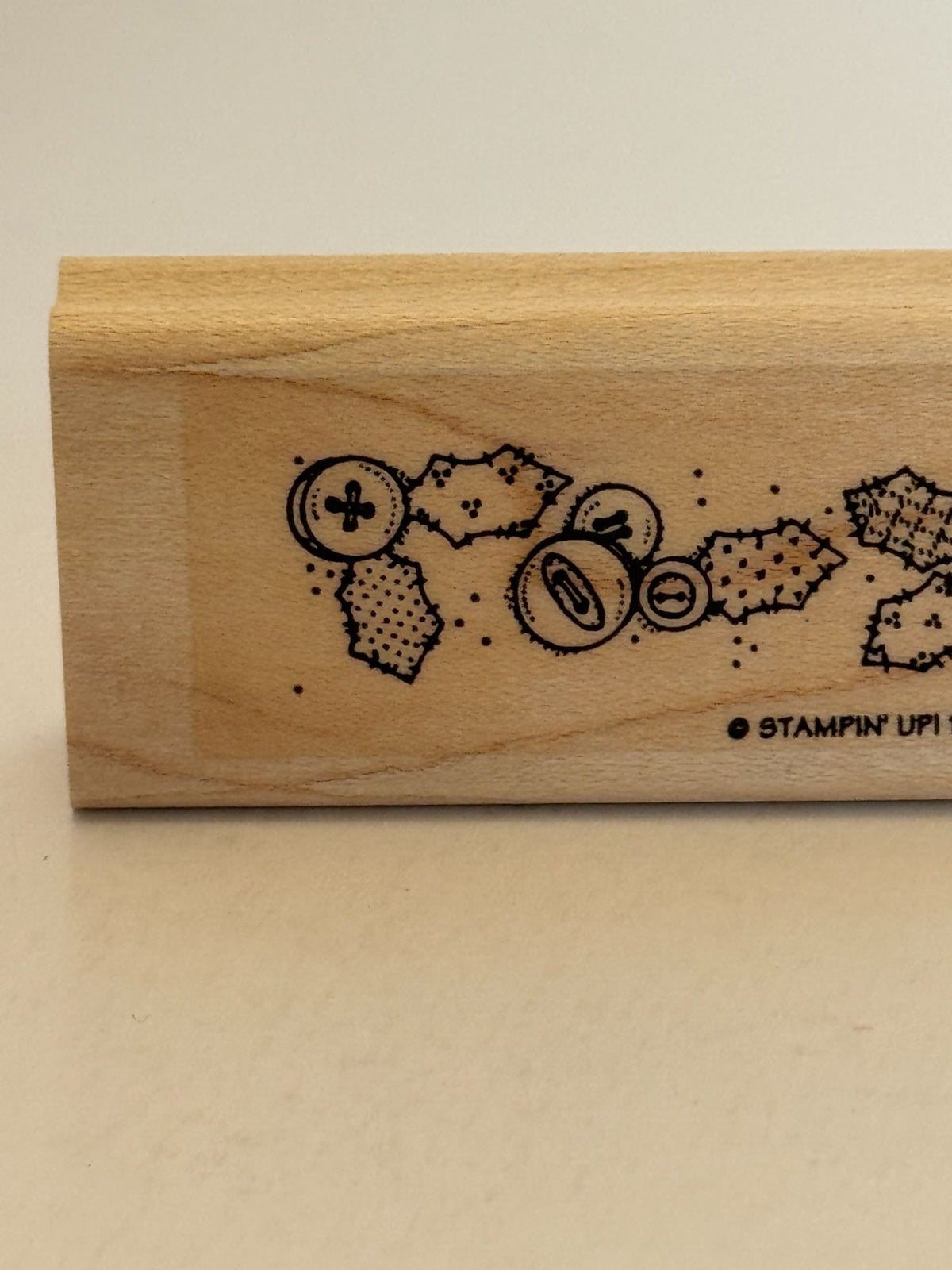 Stampin Up Rubber Stamp Country Buttons Holly Leaf Border Christmas Card Making