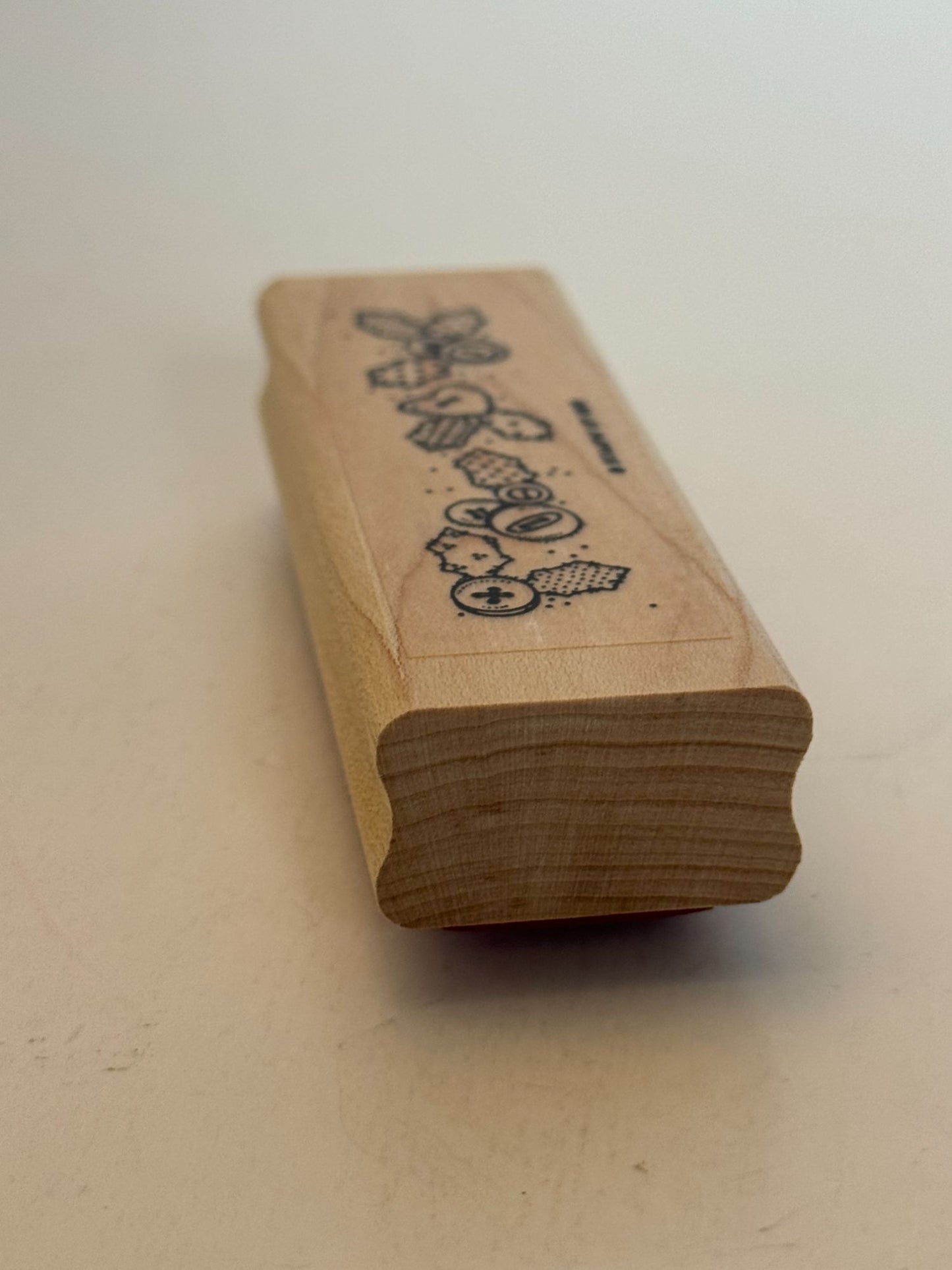 Stampin Up Rubber Stamp Country Buttons Holly Leaf Border Christmas Card Making