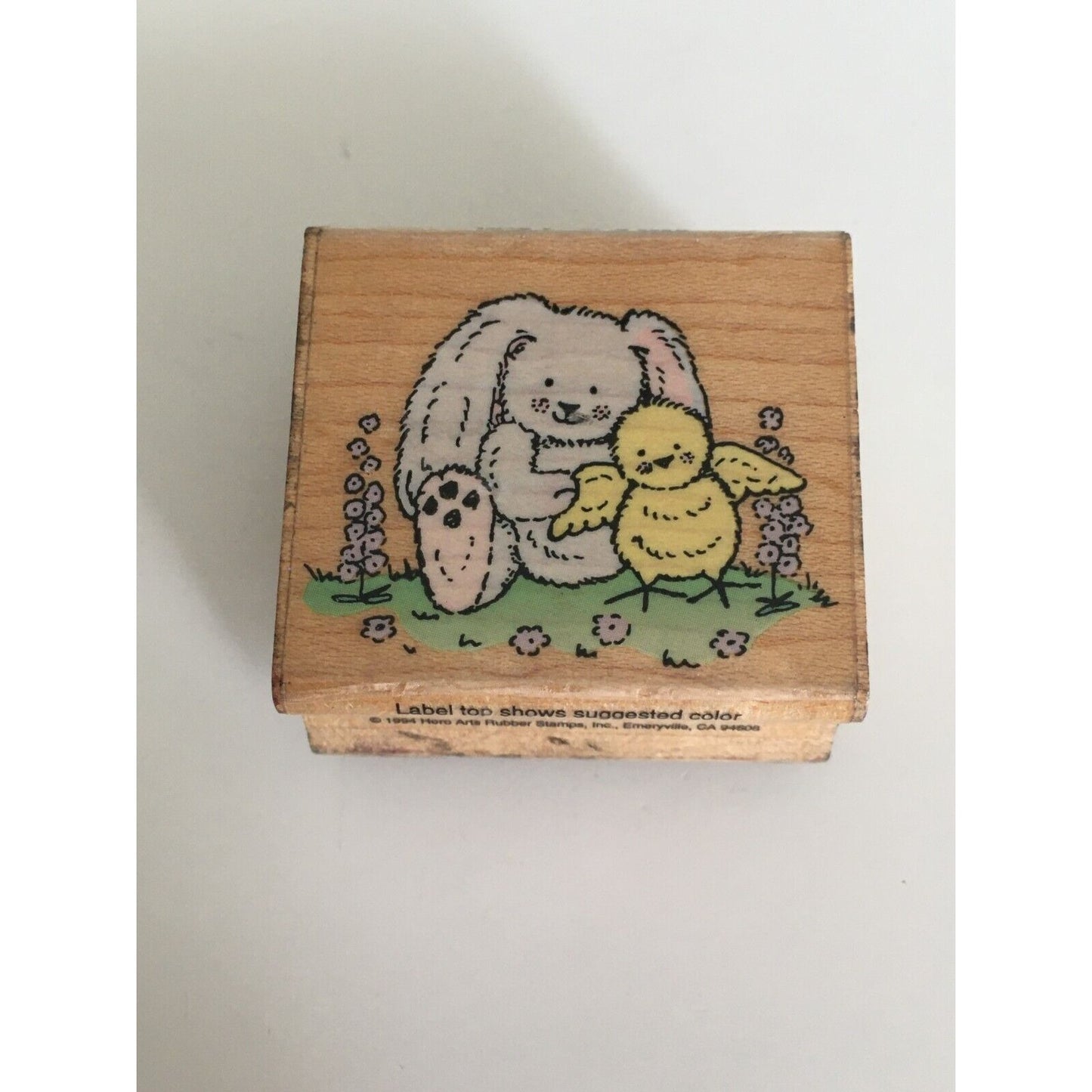 Hero Arts Rubber Stamp Bunny & Chick Easter Spring Animal Wood Mounted Stamp