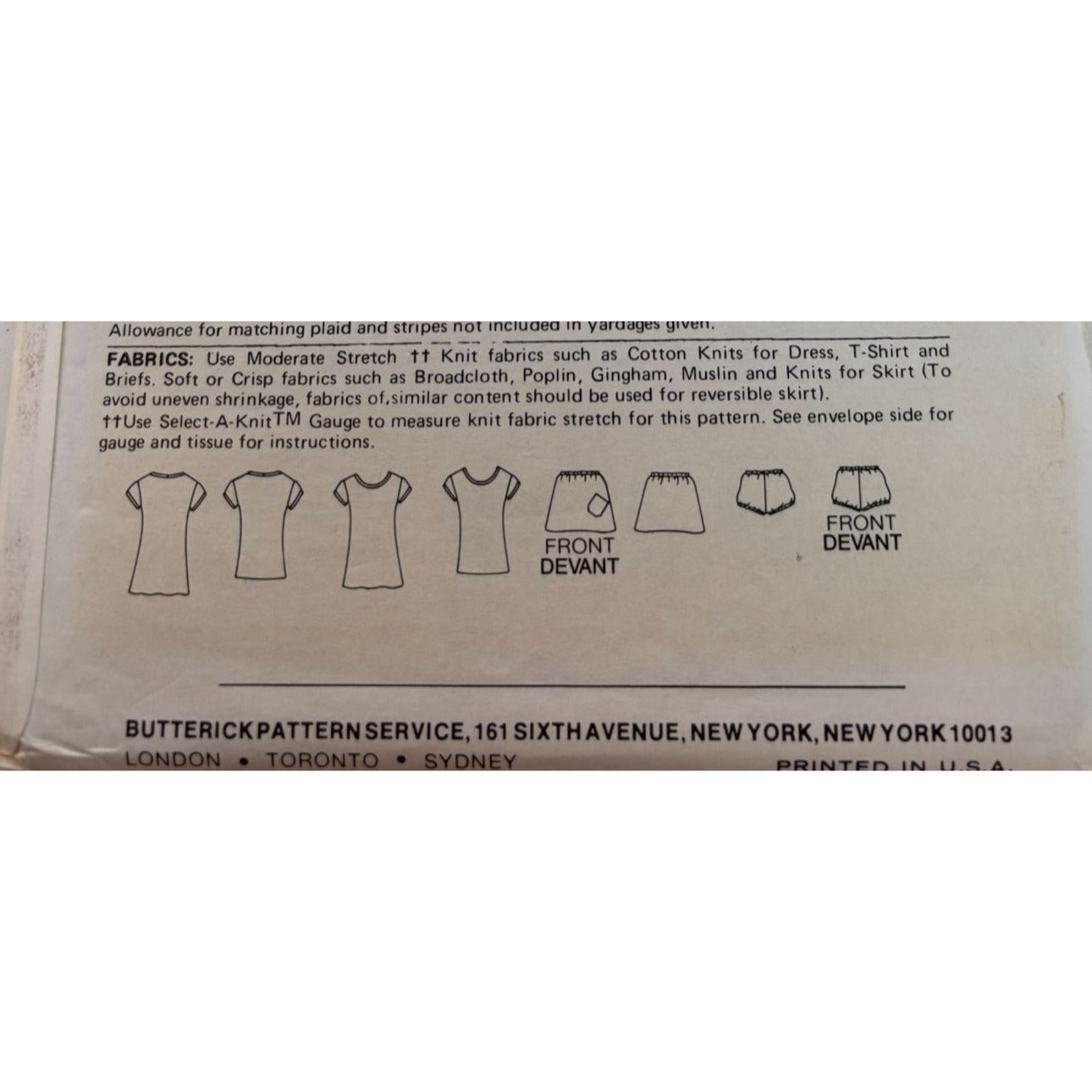 Butterick Sewing Pattern 5377 Tennis Dress T-Shirt Skirt Vintage Size 16