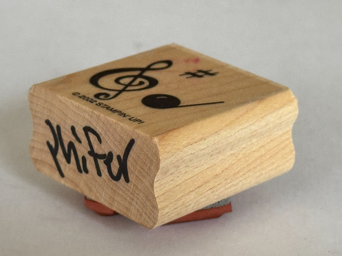 Stampin Up Rubber Stamp Musical Notes Treble Clef Sharp Quarter Note Music Wood