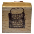 Purse Rubber Stamp Handbag Fashion Accessory Friendship Card Making Craft Wooden