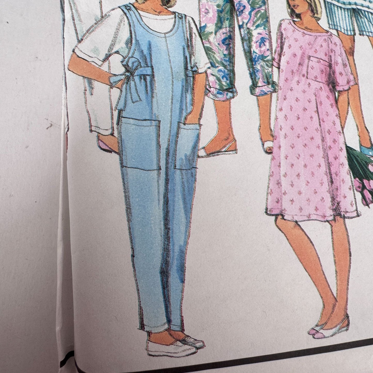 Simplicity Sewing Pattern 7127 Maternity Dress Jumpsuit Top Pants Shorts 90s Relaxed Fit Pregnancy Wear 6-24 Uncut