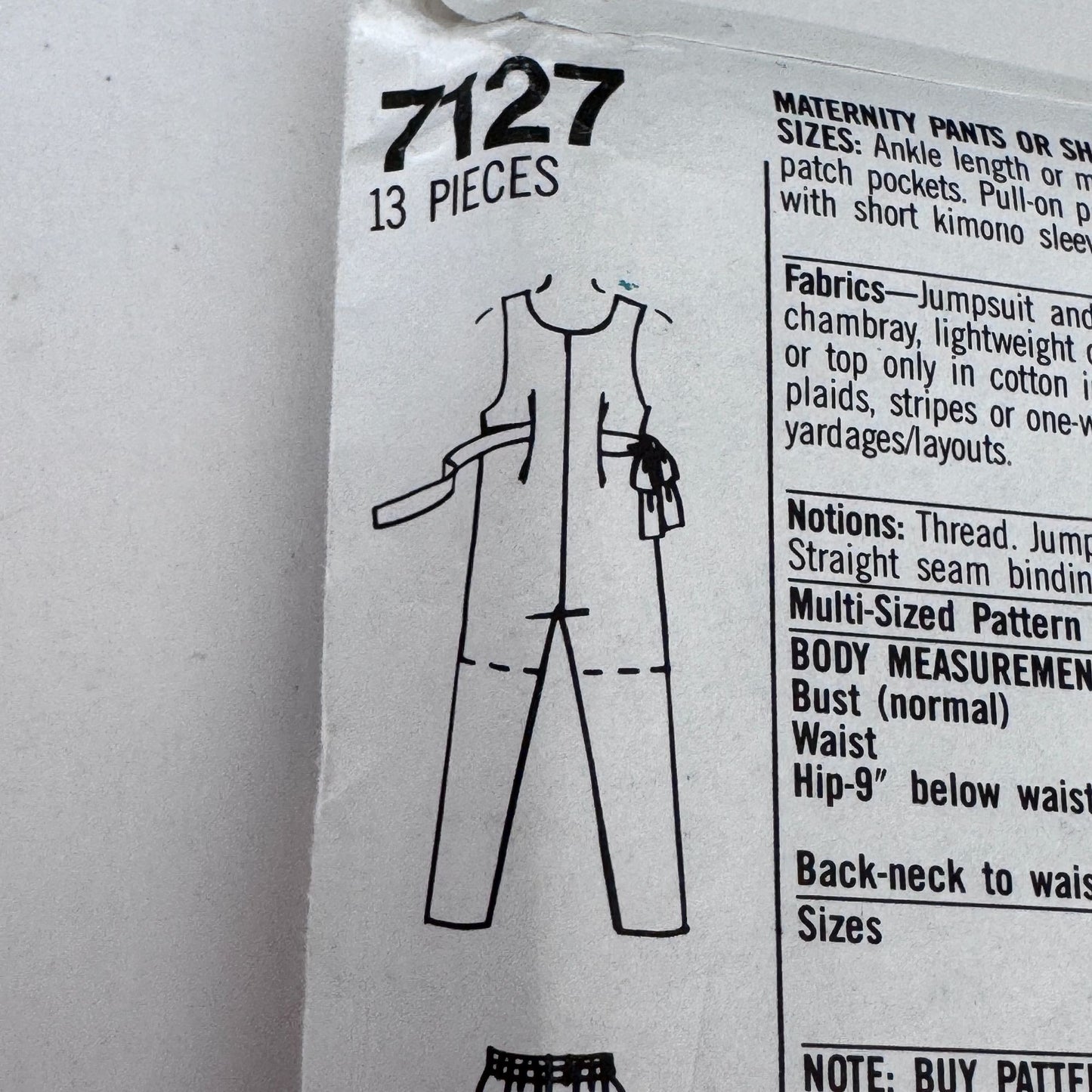 Simplicity Sewing Pattern 7127 Maternity Dress Jumpsuit Top Pants Shorts 90s Relaxed Fit Pregnancy Wear 6-24 Uncut