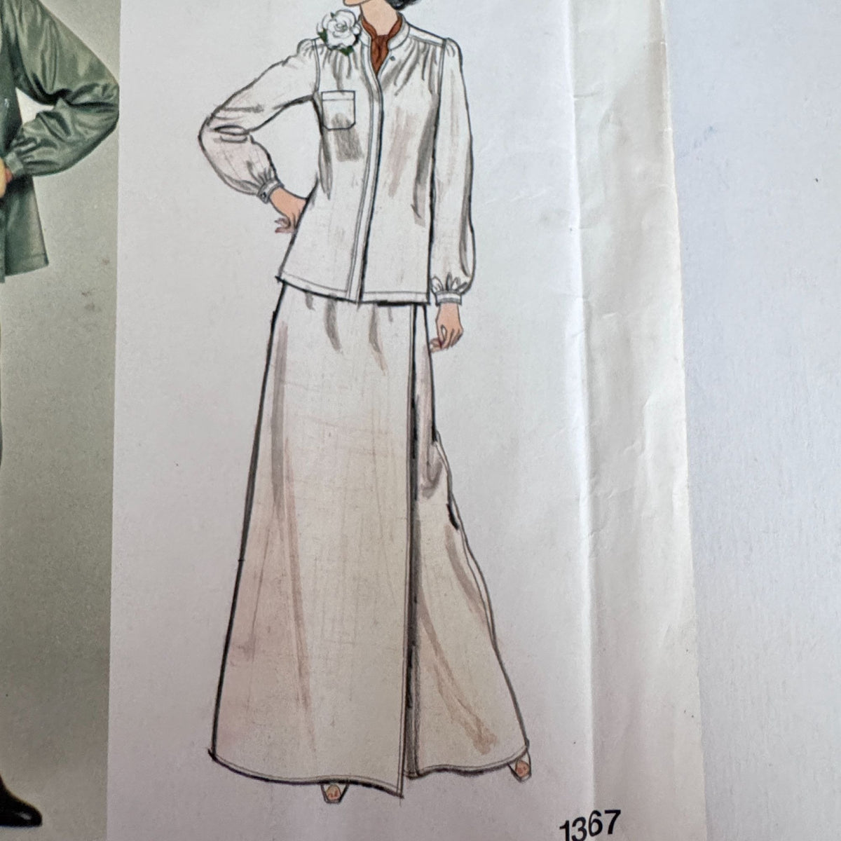 Vogue Sewing Pattern 1367 Designer Calvin Klein Skirt Top 1970s 10 Uncut Vintage Minimalist
