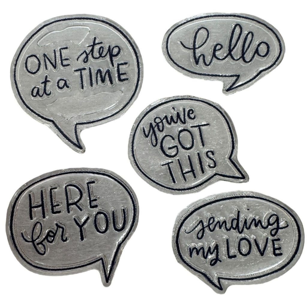 CTMH My Acrylix Acrylic Stamp Set Speech Bubbles Inspirational Card Making Words