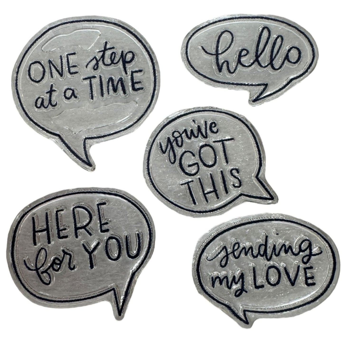 CTMH My Acrylix Acrylic Stamp Set Speech Bubbles Inspirational Card Making Words