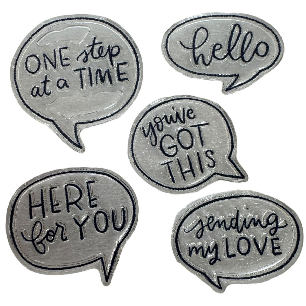 CTMH My Acrylix Acrylic Stamp Set Speech Bubbles Inspirational Card Making Words