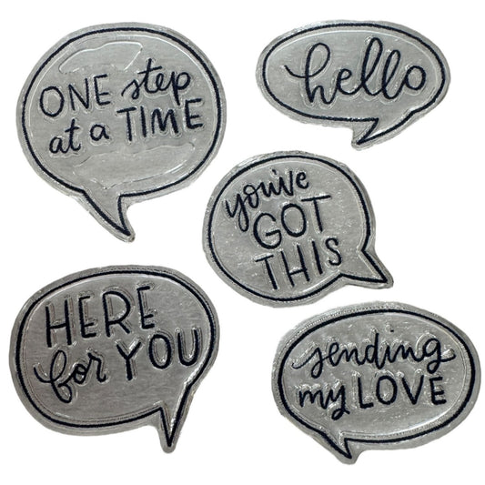 CTMH My Acrylix Acrylic Stamp Set Speech Bubbles Inspirational Card Making Words