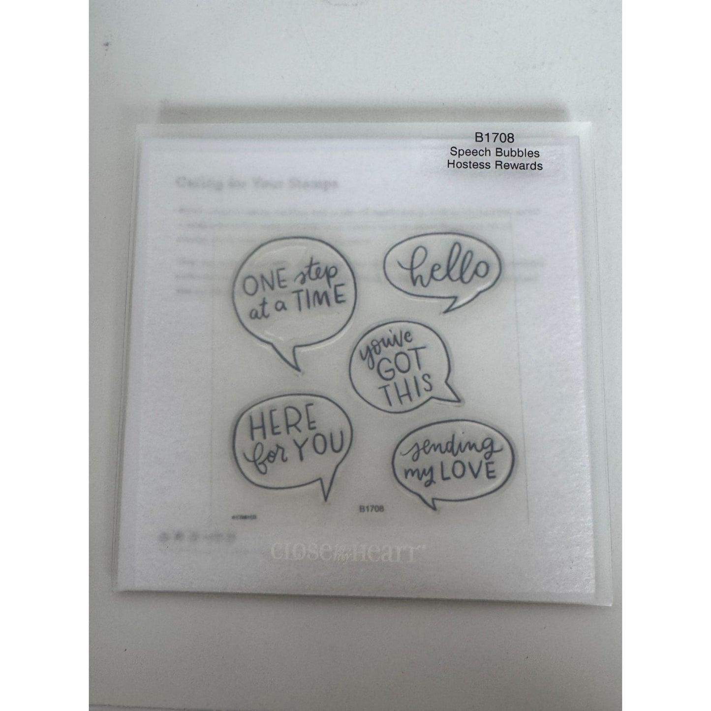 CTMH My Acrylix Acrylic Stamp Set Speech Bubbles Inspirational Card Making Words