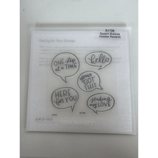 CTMH My Acrylix Acrylic Stamp Set Speech Bubbles Inspirational Card Making Words