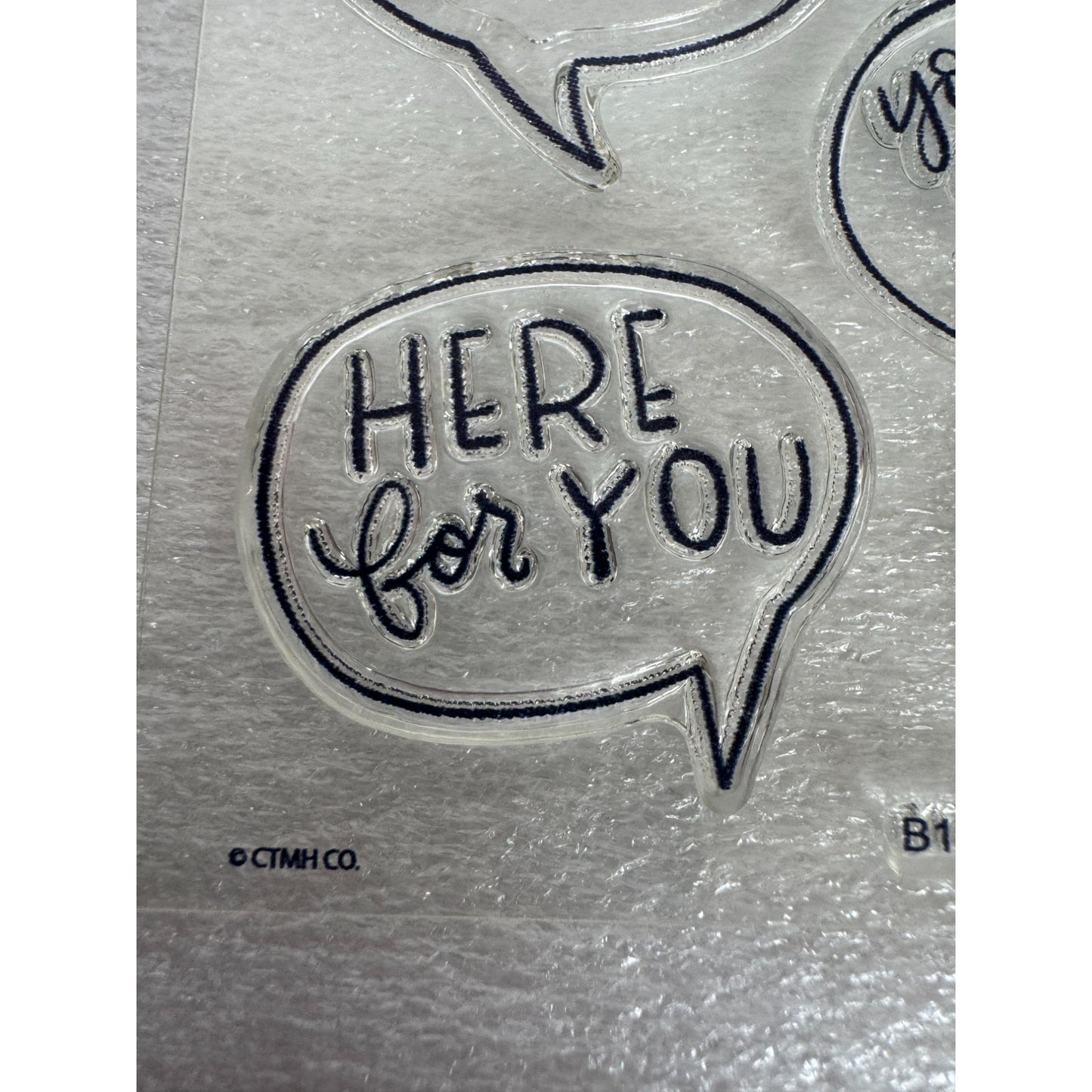 CTMH My Acrylix Acrylic Stamp Set Speech Bubbles Inspirational Card Making Words