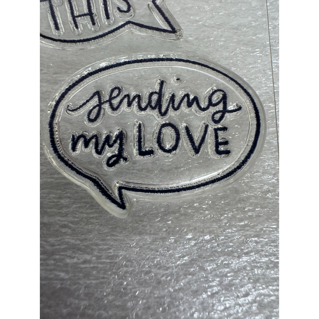 CTMH My Acrylix Acrylic Stamp Set Speech Bubbles Inspirational Card Making Words
