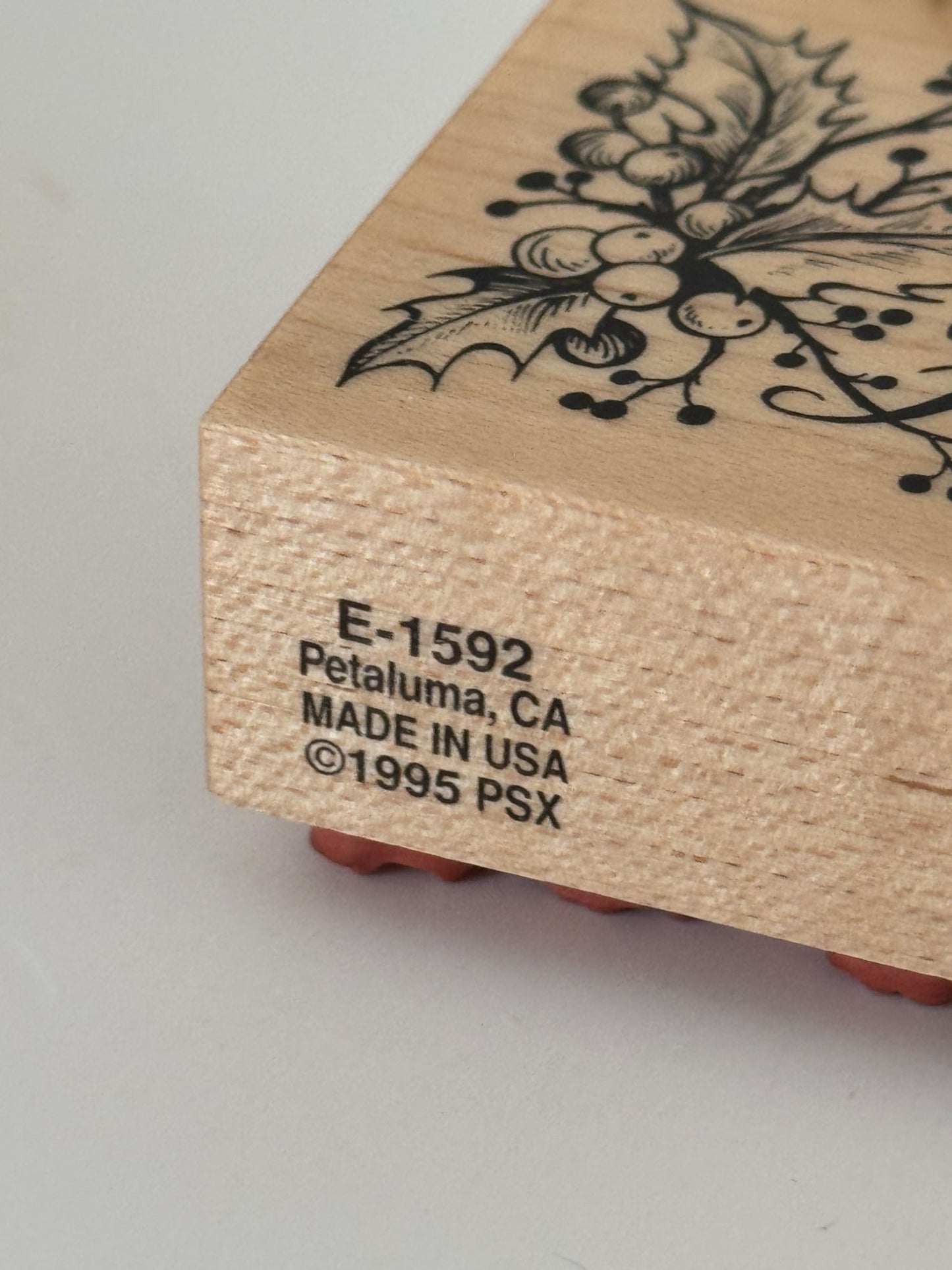 PSX Wood Rubber Stamp To From Christmas Gift Tag Card Making Holly Berry E1592