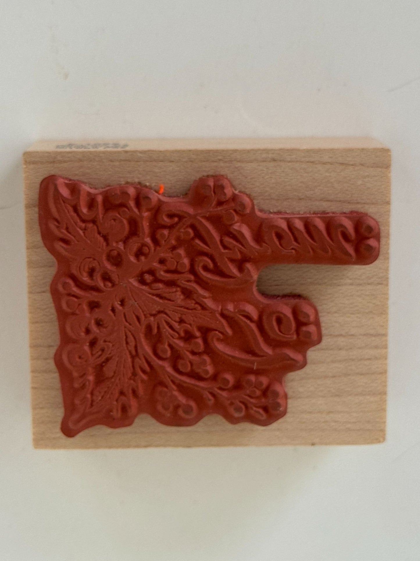 PSX Wood Rubber Stamp To From Christmas Gift Tag Card Making Holly Berry E1592