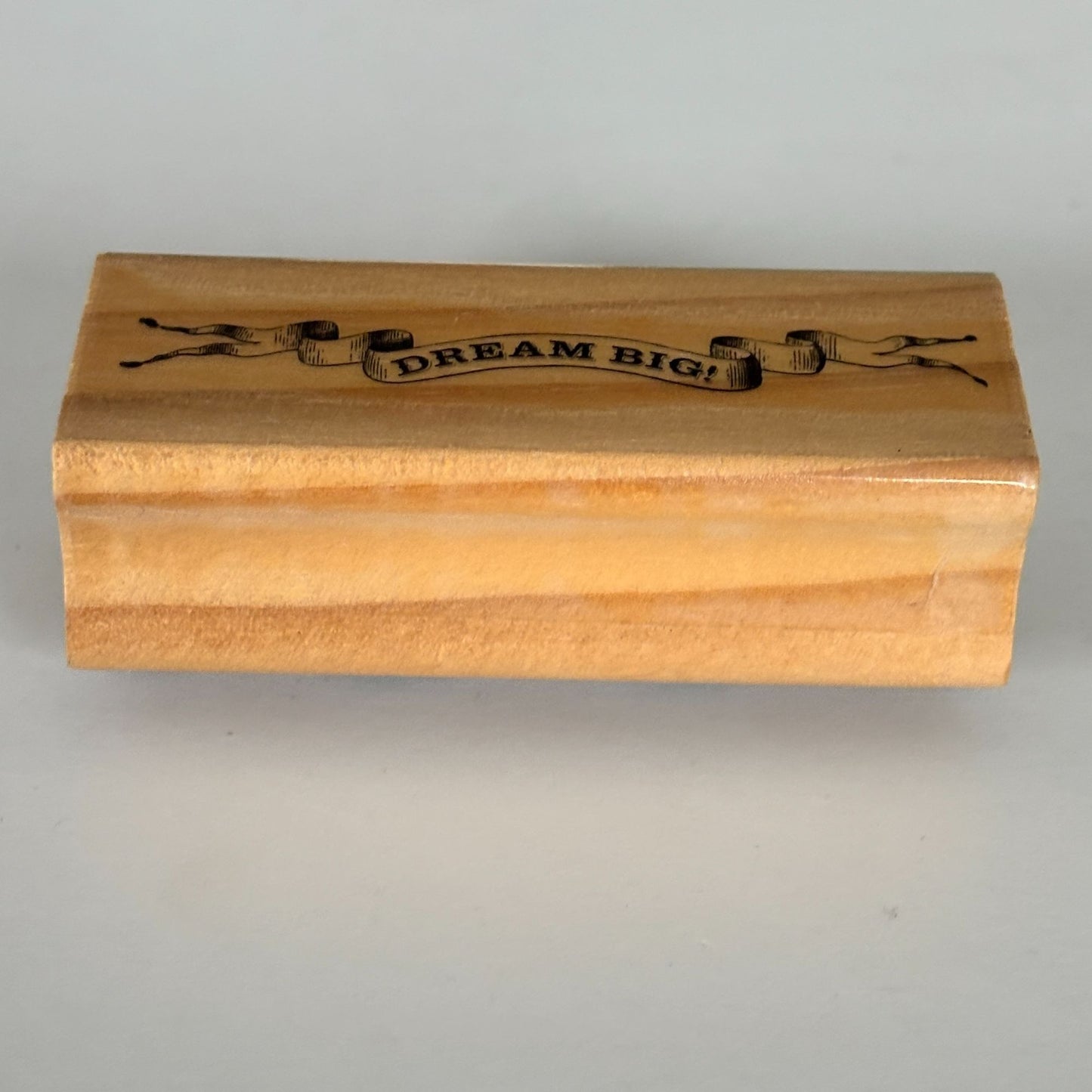 Dream Big Rubber Stamp Inspirational Word Banner Cardmaking Sentiment Motivational Phrase Wood
