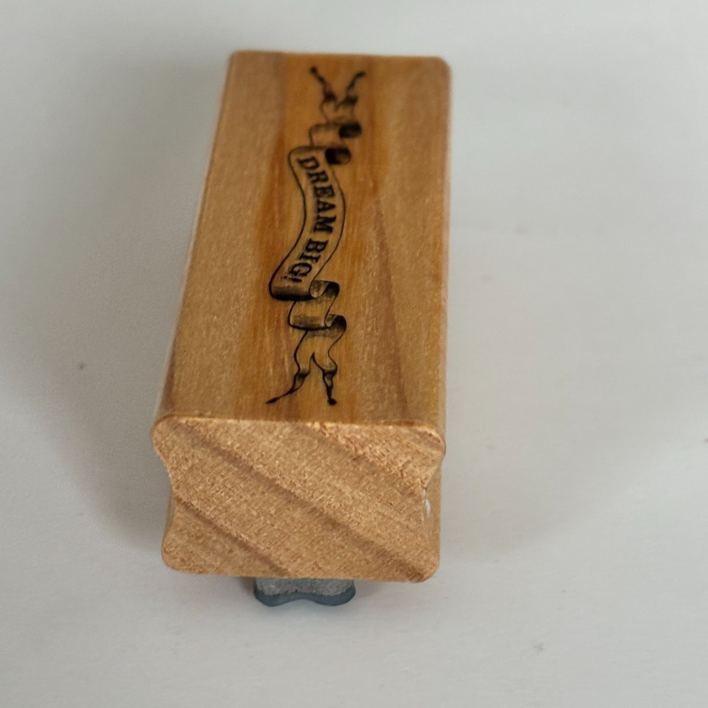 Dream Big Rubber Stamp Inspirational Word Banner Cardmaking Sentiment Motivational Phrase Wood