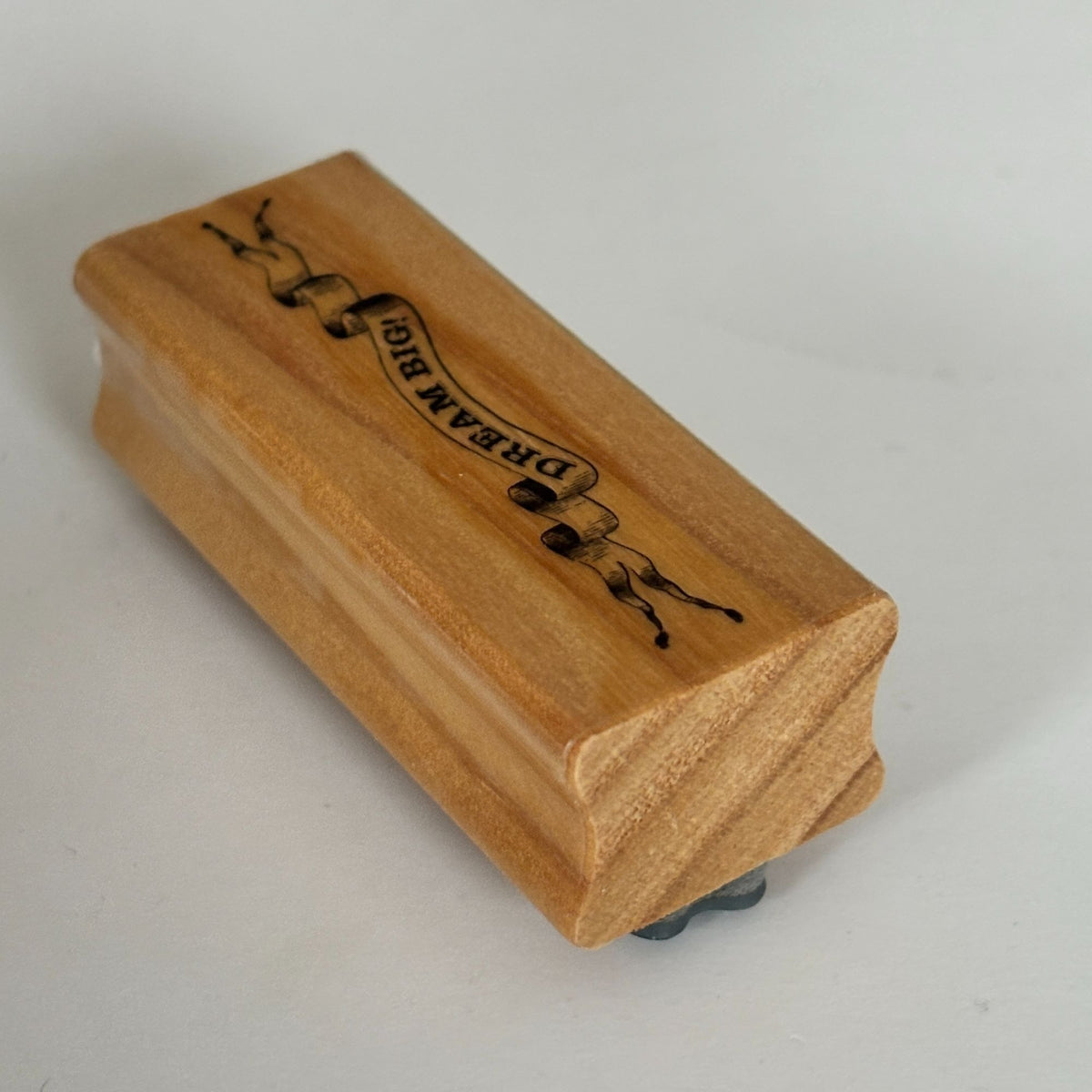 Dream Big Rubber Stamp Inspirational Word Banner Cardmaking Sentiment Motivational Phrase Wood