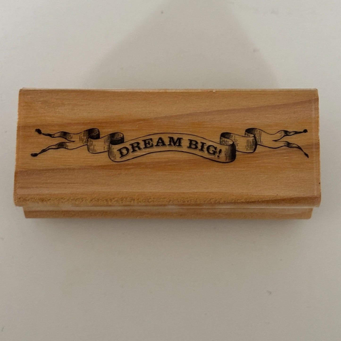 Dream Big Rubber Stamp Inspirational Word Banner Cardmaking Sentiment Motivational Phrase Wood