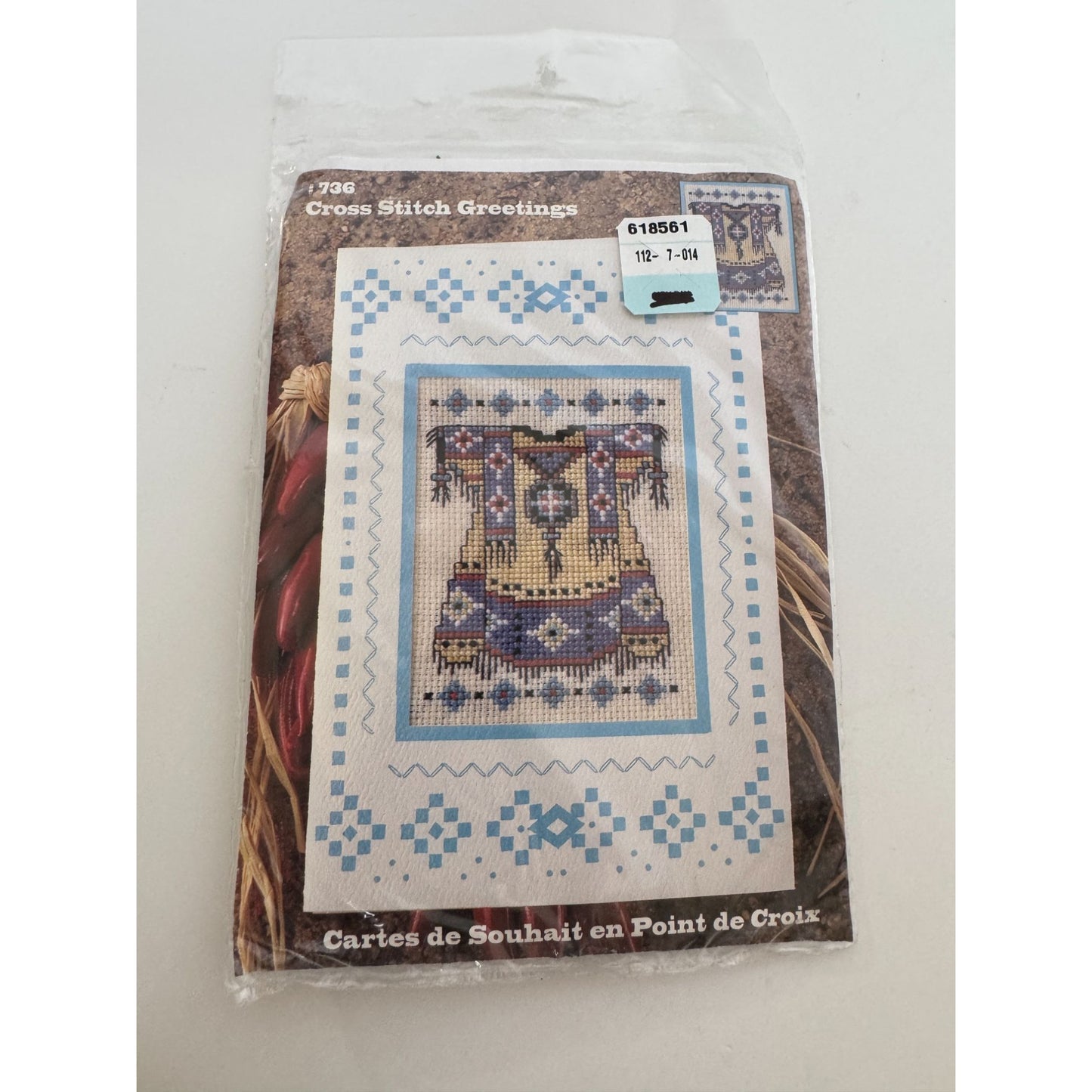 Design Works Crafts Cross Stitch Kit Southwestern Outfit Dress Greeting Card 736