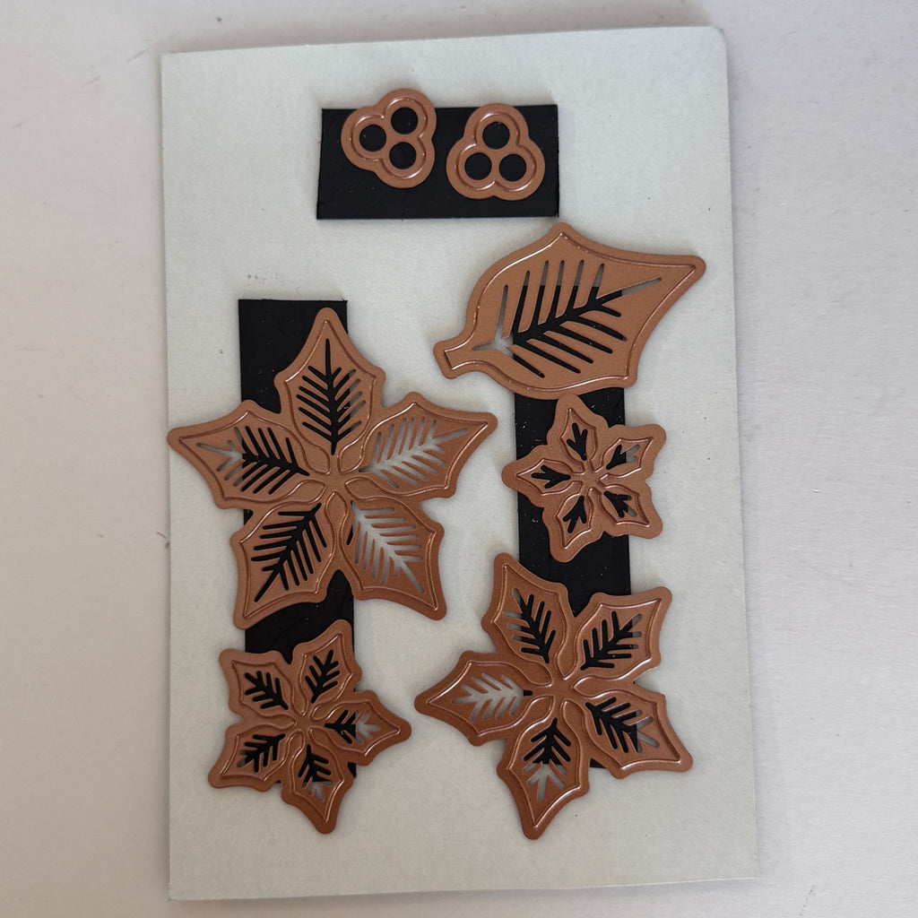 Spellbinders Dies Layered Poinsettia Christmas Flower Card Making Cut Emboss Stencil Holidays Leaf
