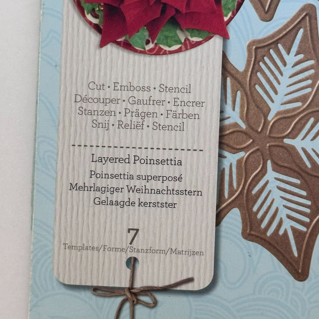 Spellbinders Dies Layered Poinsettia Christmas Flower Card Making Cut Emboss Stencil Holidays Leaf