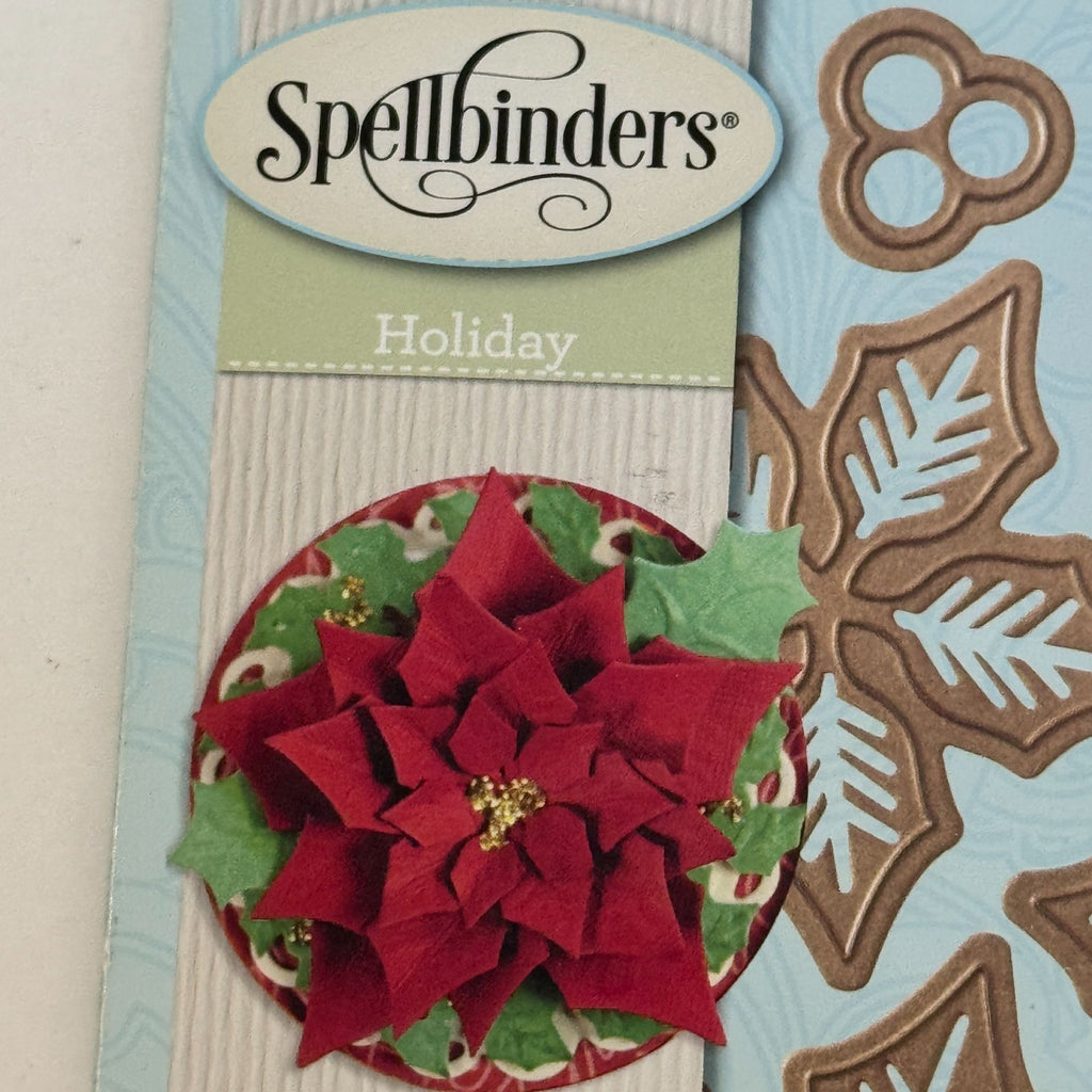 Spellbinders Dies Layered Poinsettia Christmas Flower Card Making Cut Emboss Stencil Holidays Leaf