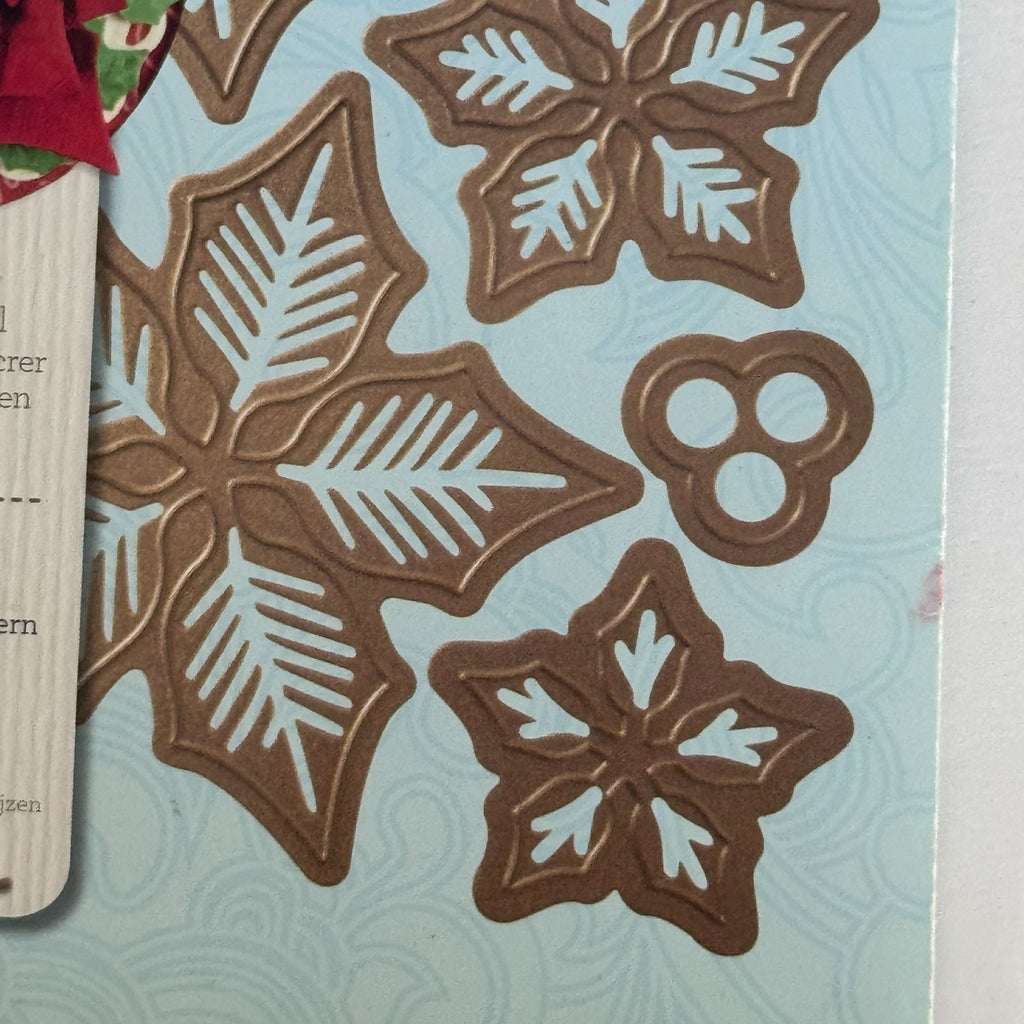 Spellbinders Dies Layered Poinsettia Christmas Flower Card Making Cut Emboss Stencil Holidays Leaf