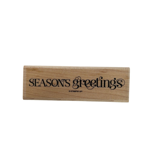 Stampin Up Rubber Stamp Seasons Greetings Christmas Card Making Words Holidays