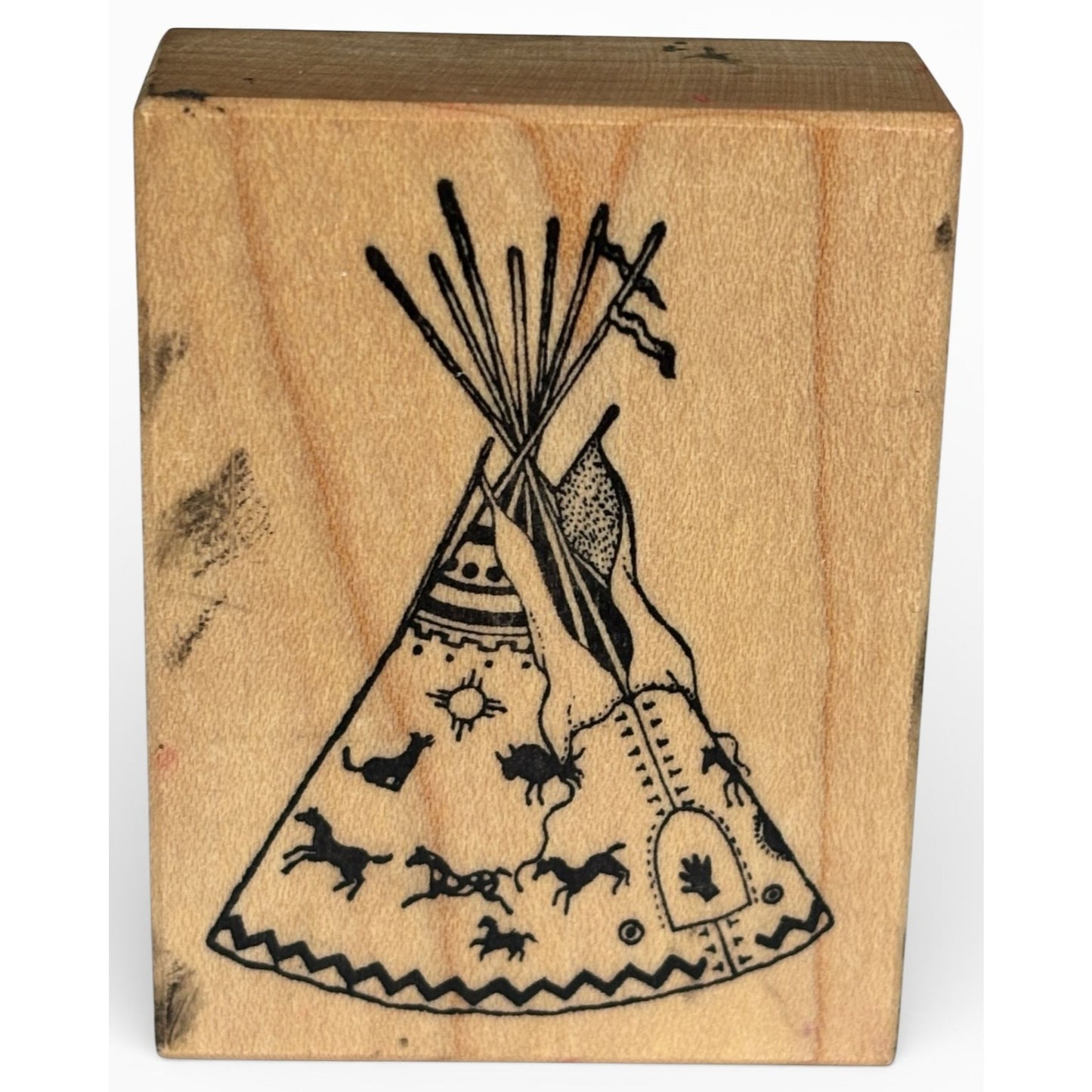 PSX Teepee Rubber Stamp Native American Tent Southwest Desert Craft Wood Mounted