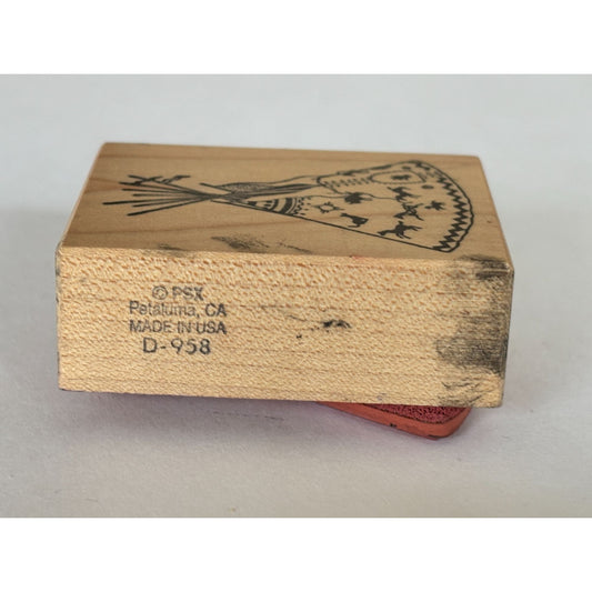 PSX Teepee Rubber Stamp Native American Tent Southwest Desert Craft Wood Mounted