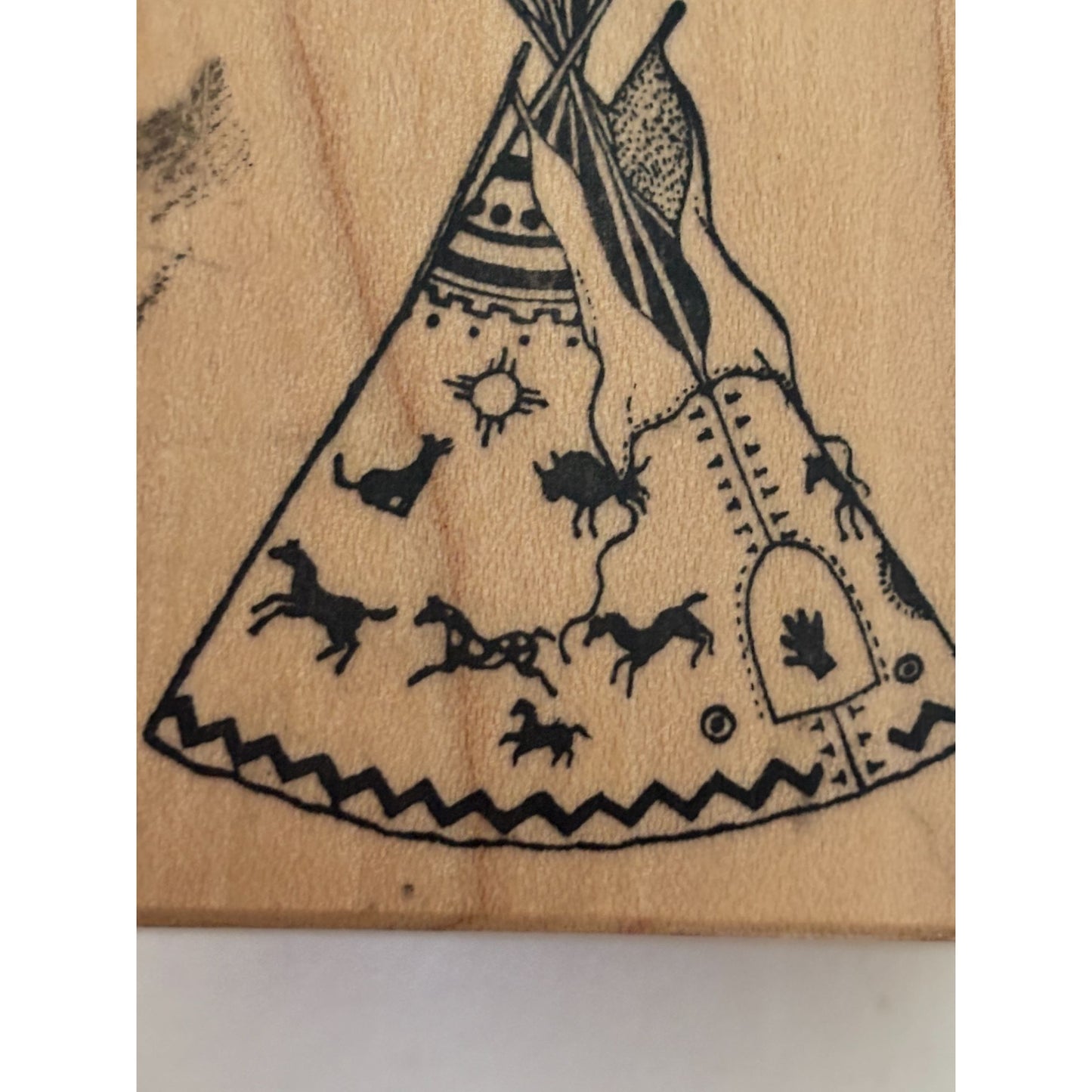 PSX Teepee Rubber Stamp Native American Tent Southwest Desert Craft Wood Mounted