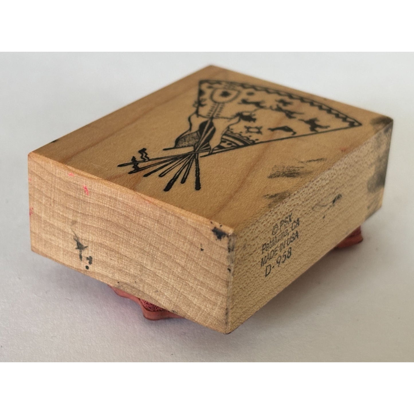 PSX Teepee Rubber Stamp Native American Tent Southwest Desert Craft Wood Mounted