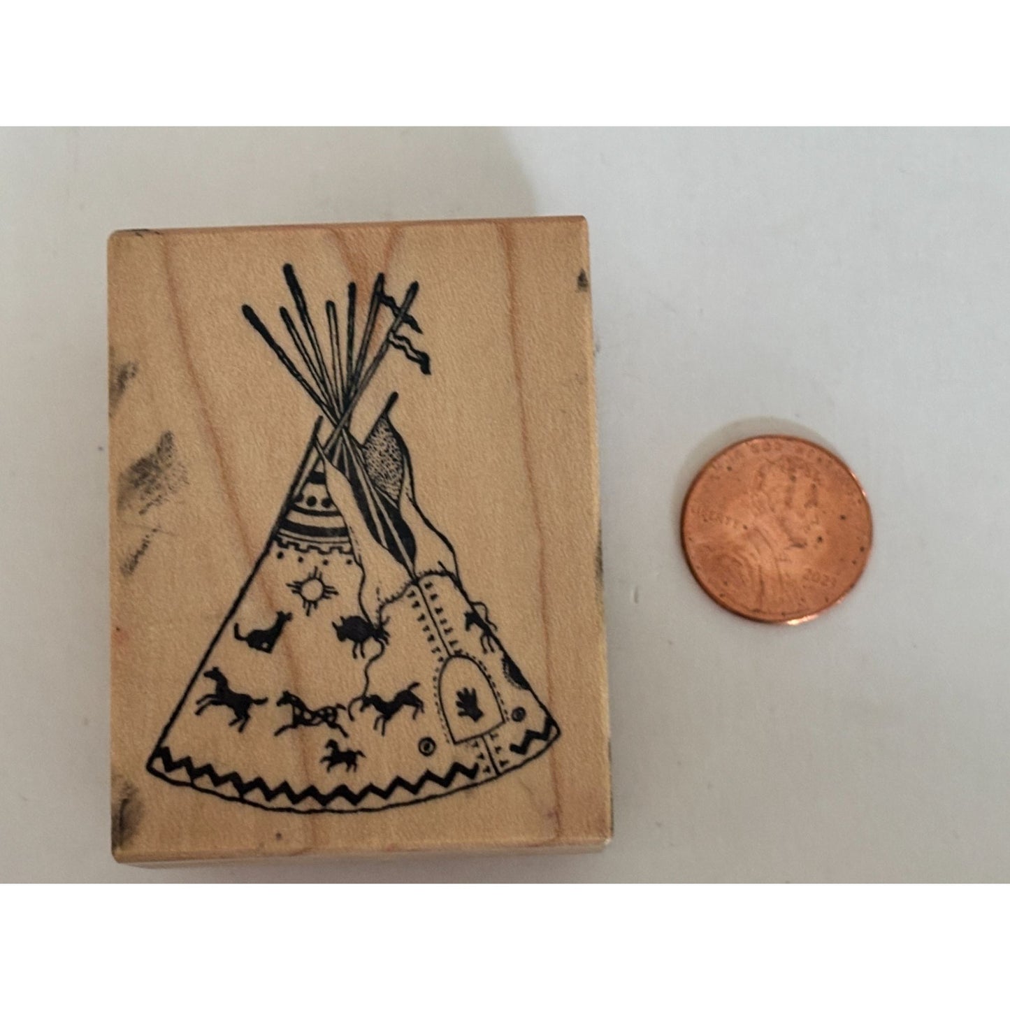 PSX Teepee Rubber Stamp Native American Tent Southwest Desert Craft Wood Mounted