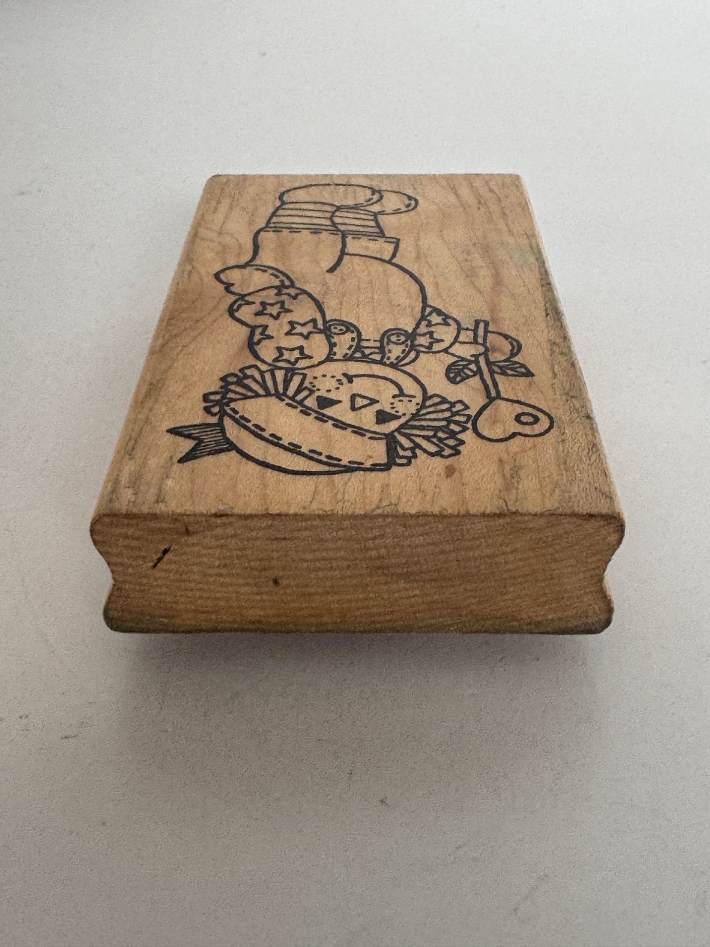 Azadi Rubber Stamp Raggedy Andy Flower Heart Love Friendship Card Making 4 Inch