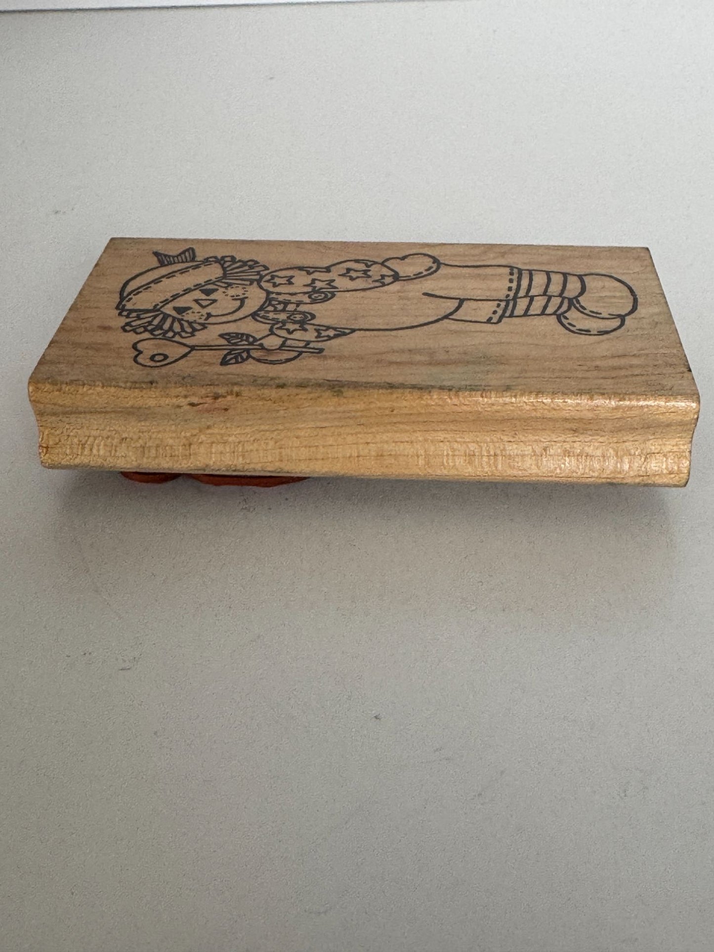 Azadi Rubber Stamp Raggedy Andy Flower Heart Love Friendship Card Making 4 Inch