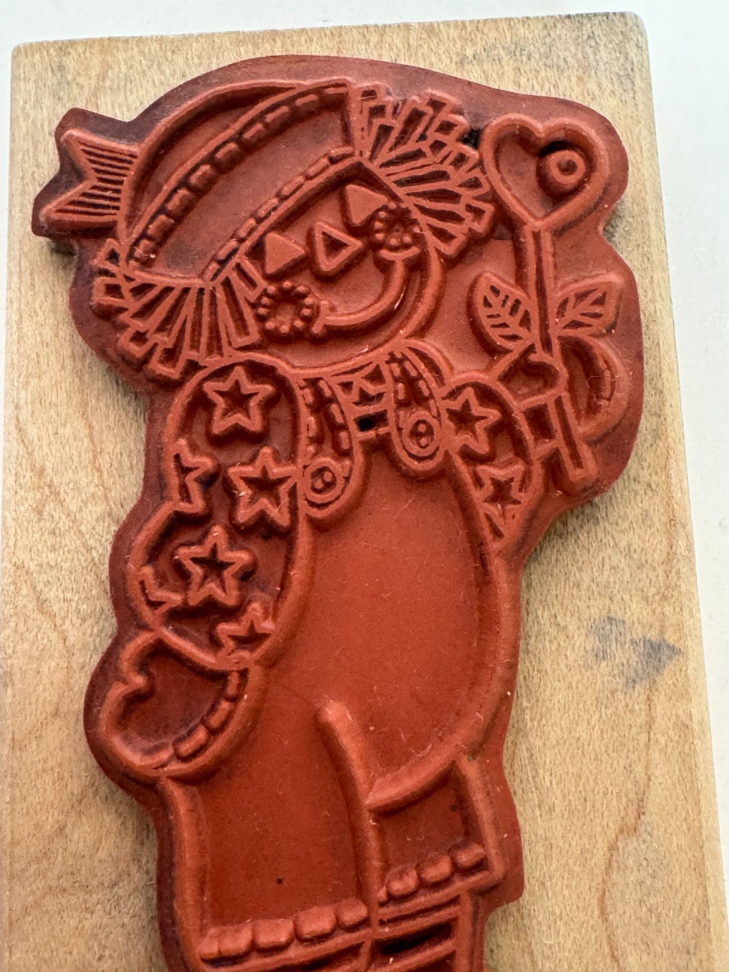 Azadi Rubber Stamp Raggedy Andy Flower Heart Love Friendship Card Making 4 Inch