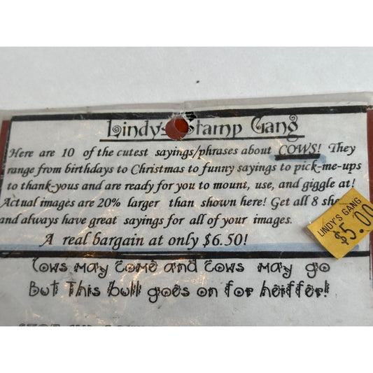 Lindys Stamp Gang Cow Rubber Stamp Set Puns Funny Humor Moory Christmas Bulloons
