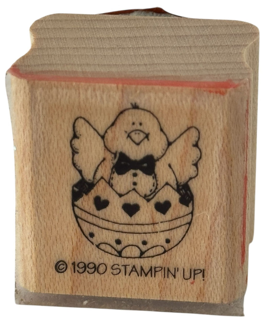 Stampin Up Rubber Stamp Easter Chick In Egg Bow Tie Card Making Spring Small