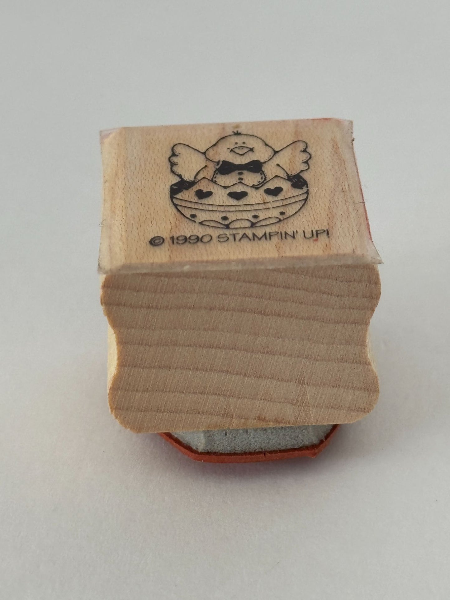 Stampin Up Rubber Stamp Easter Chick In Egg Bow Tie Card Making Spring Small