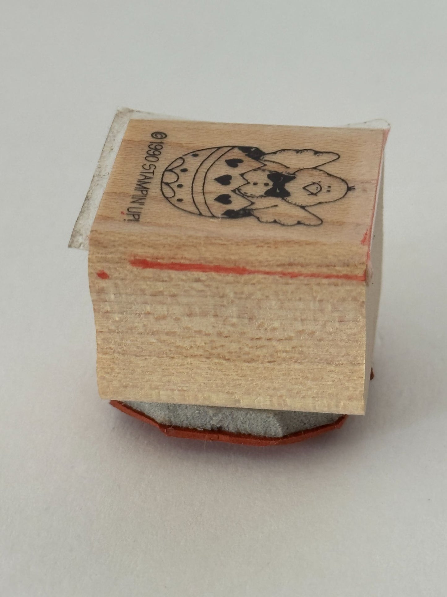 Stampin Up Rubber Stamp Easter Chick In Egg Bow Tie Card Making Spring Small