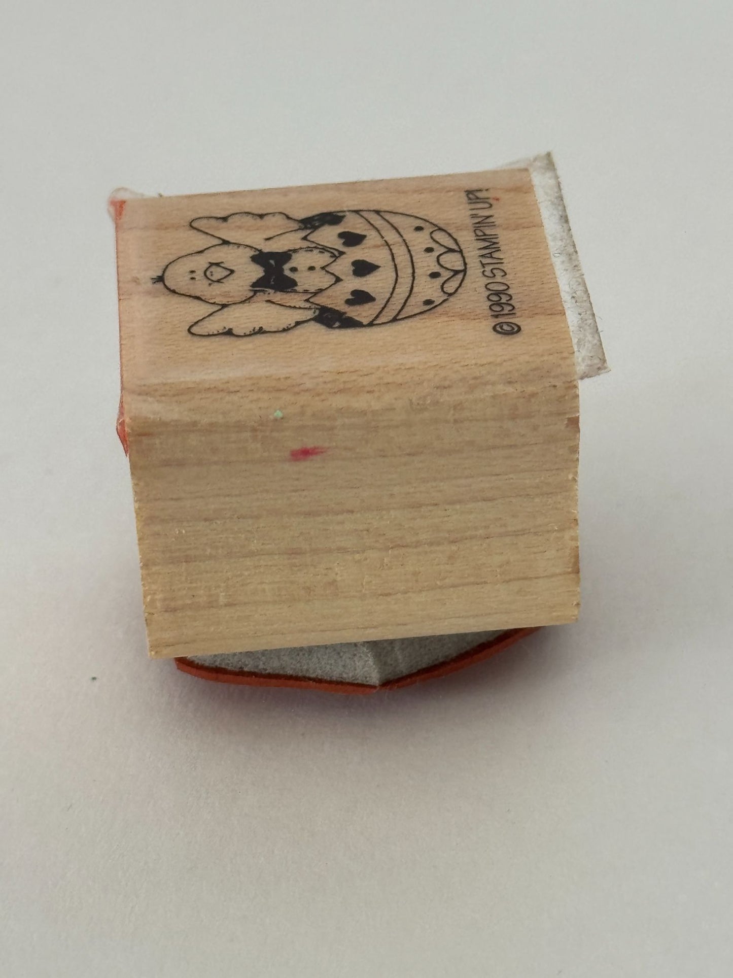 Stampin Up Rubber Stamp Easter Chick In Egg Bow Tie Card Making Spring Small