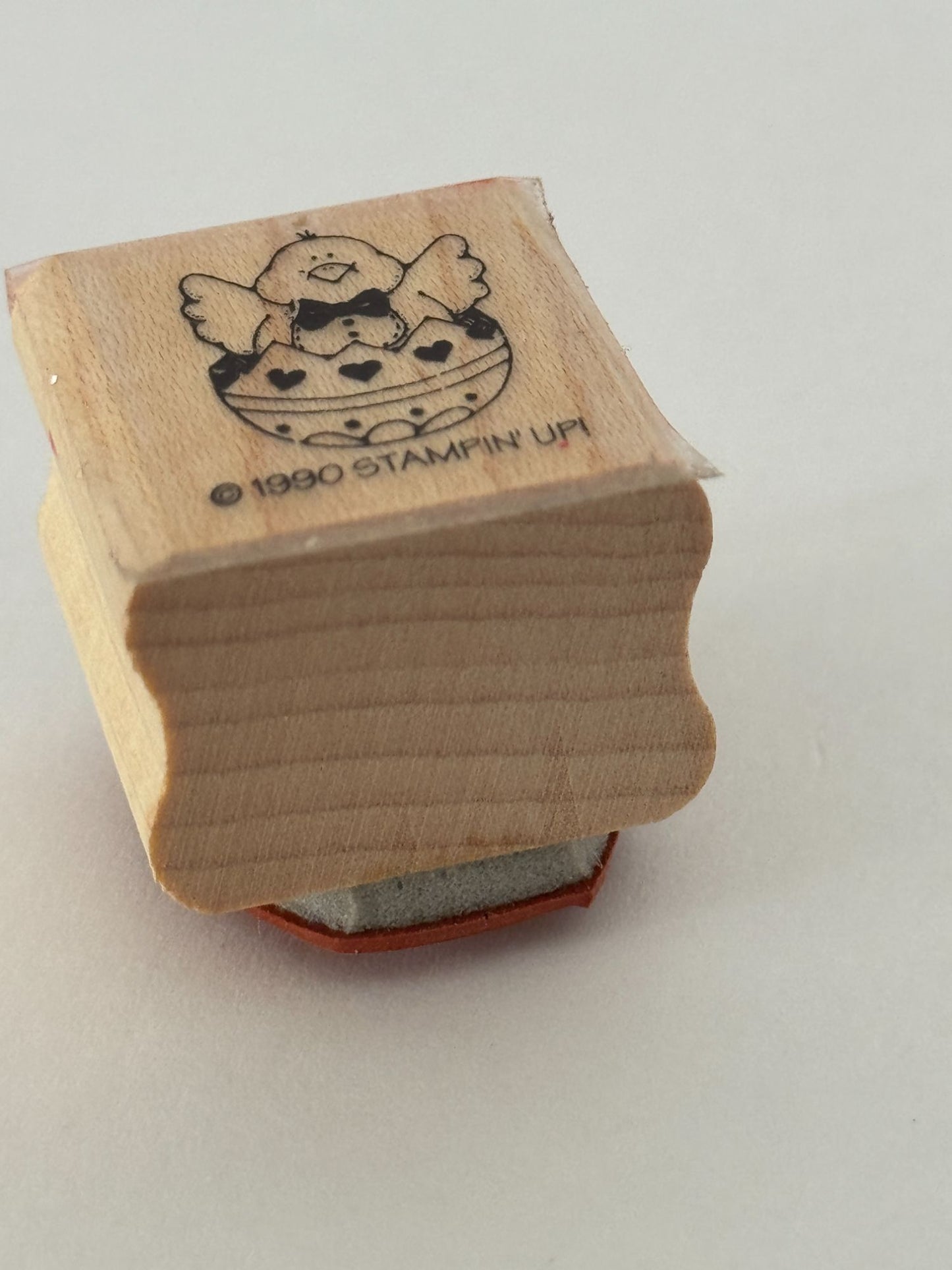 Stampin Up Rubber Stamp Easter Chick In Egg Bow Tie Card Making Spring Small