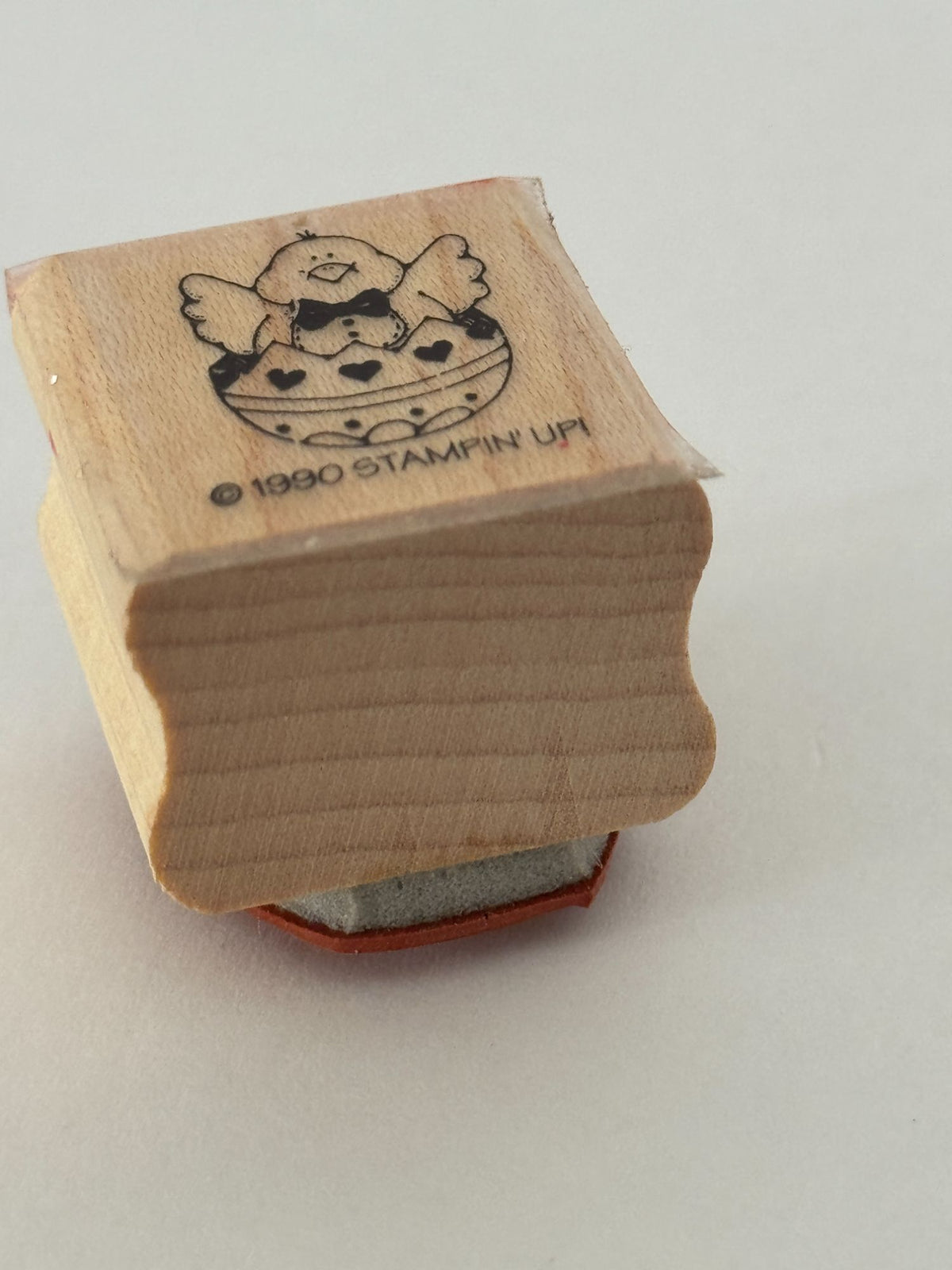 Stampin Up Rubber Stamp Easter Chick In Egg Bow Tie Card Making Spring Small
