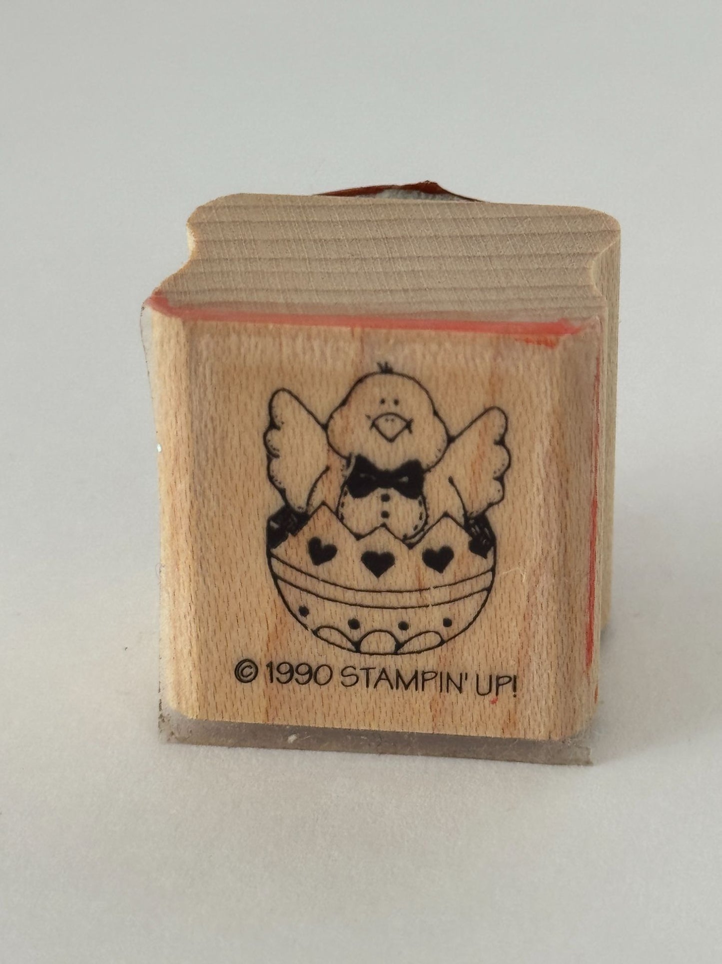 Stampin Up Rubber Stamp Easter Chick In Egg Bow Tie Card Making Spring Small