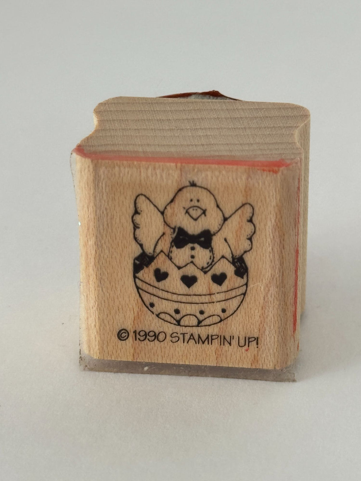 Stampin Up Rubber Stamp Easter Chick In Egg Bow Tie Card Making Spring Small