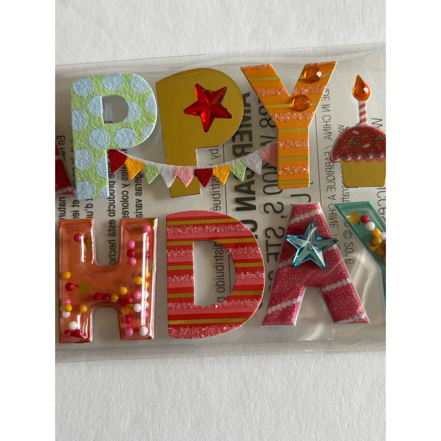 Jolees Boutique 3D Embellishments Happy Birthday Cardmaking Scrapbooking Crafts