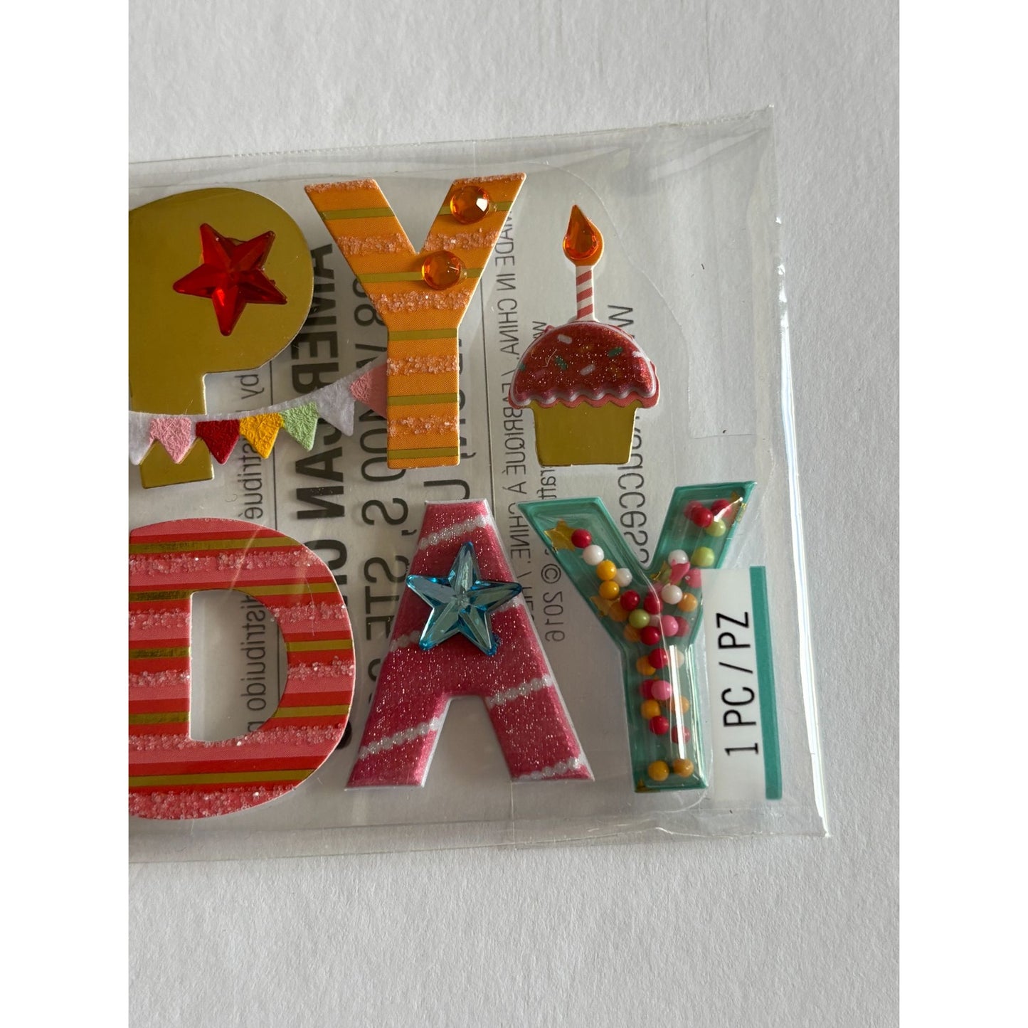 Jolees Boutique 3D Embellishments Happy Birthday Cardmaking Scrapbooking Crafts