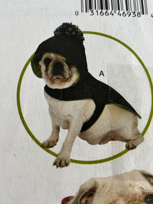 Butterick Sewing Pattern B6432 Dog Coats Pet Clothing Winter Outerwear Hooded UC