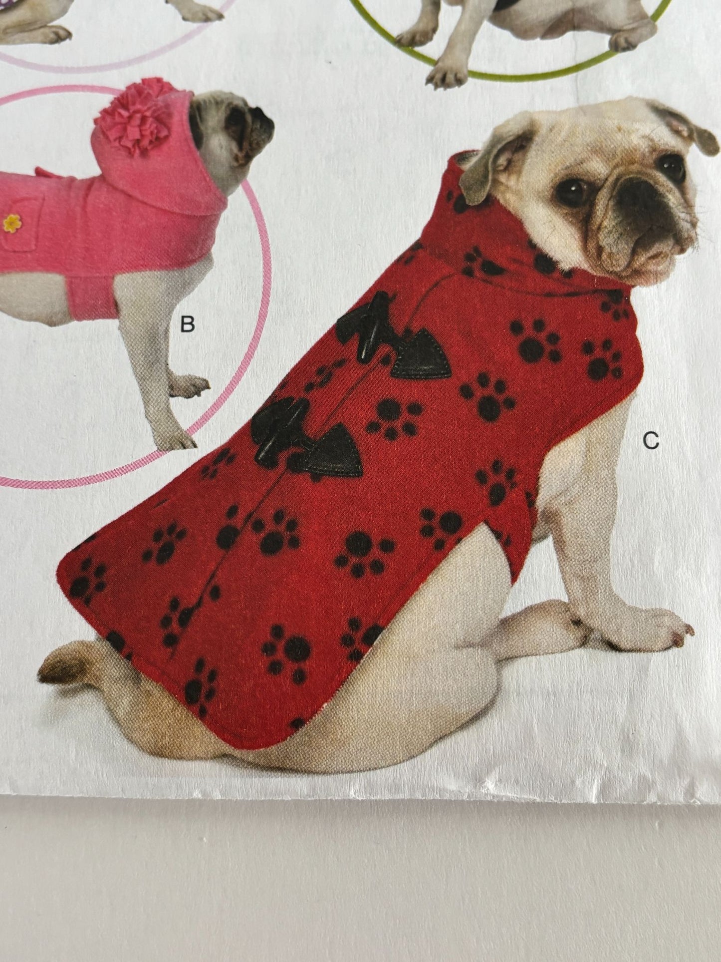 Butterick Sewing Pattern B6432 Dog Coats Pet Clothing Winter Outerwear Hooded UC